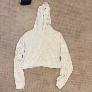 ALO Yoga Muse Hoodie Light Heather White - Size S